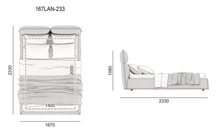 Кровать LANA размеры фото 1