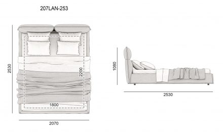 Кровать LANA размеры фото 11