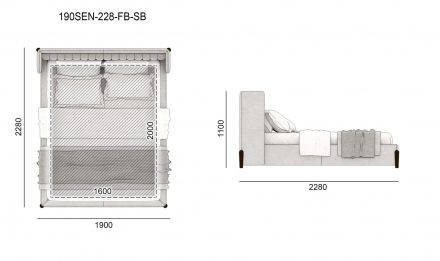 SENSA bed размеры фото 5