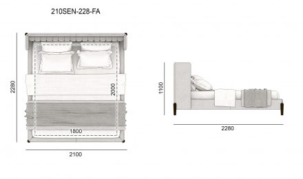 Кровать SENSA размеры фото 2