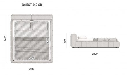 Кровать ESTRO размеры фото 4
