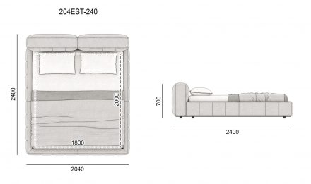 Кровать ESTRO размеры фото 3