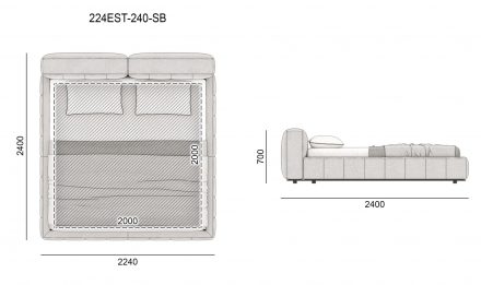 ESTRO bed размеры фото 6