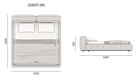 ESTRO bed размеры фото 5