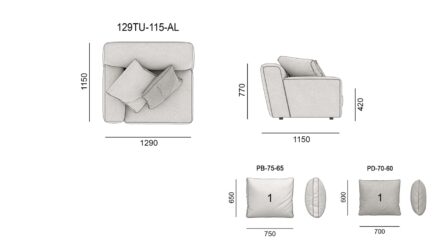 TUTTO sofa размеры фото 2