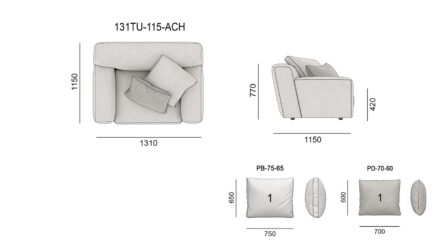 TUTTO sofa размеры фото 4