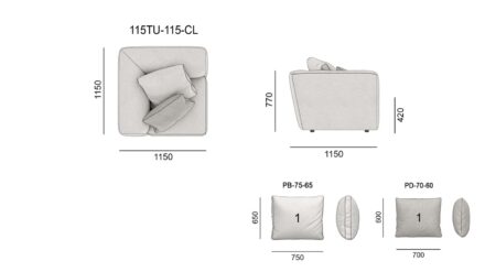 TUTTO sofa размеры фото 5