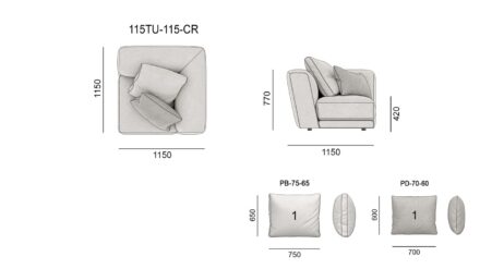 TUTTO sofa размеры фото 6