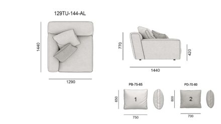 TUTTO sofa размеры фото 8