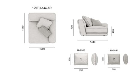 Диван TUTTO размеры фото 9