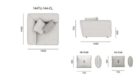 TUTTO sofa размеры фото 11