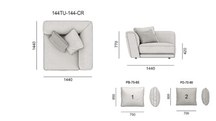 Диван TUTTO размеры фото 12