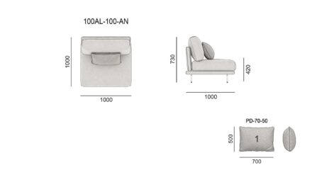 Диван Alfinosa размеры фото 1