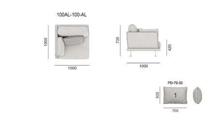 Диван Alfinosa размеры фото 2