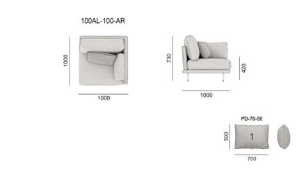 Диван Alfinosa размеры фото 3