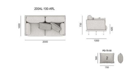 Диван Alfinosa размеры фото 7