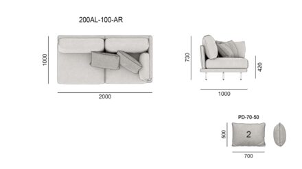 Диван Alfinosa размеры фото 9