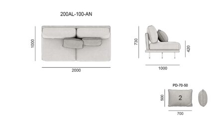 Диван Alfinosa размеры фото 12