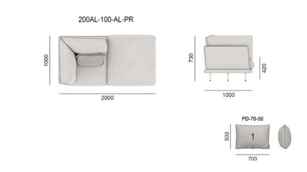 Диван Alfinosa размеры фото 13