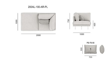 Диван Alfinosa размеры фото 14