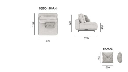 Диван BOTTERA размеры фото 1