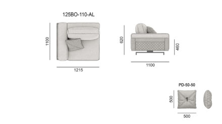 BOTTERA sofa размеры фото 2