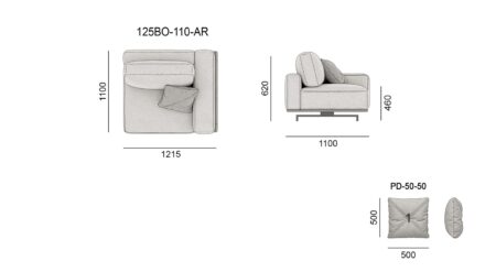 Диван BOTTERA размеры фото 3