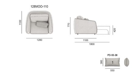 Диван MOON размеры фото 1