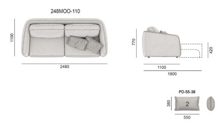 Диван MOON размеры фото 2