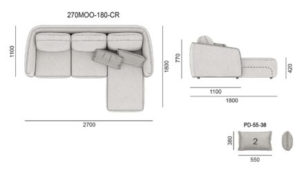 Диван MOON размеры фото 4