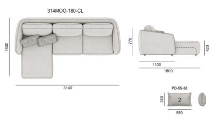 Диван MOON размеры фото 5