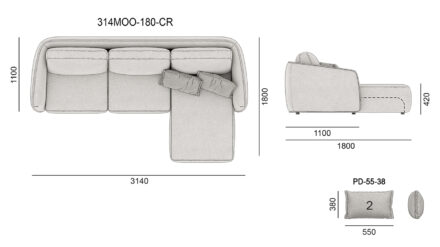 Диван MOON размеры фото 6