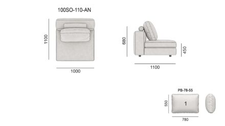 Диван SOHO размеры фото 1