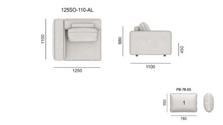 Диван SOHO размеры фото 2