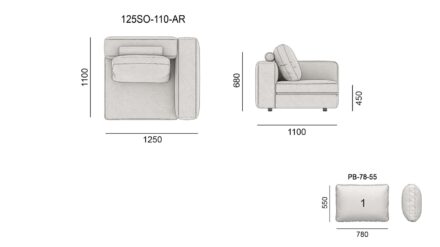 Диван SOHO размеры фото 3