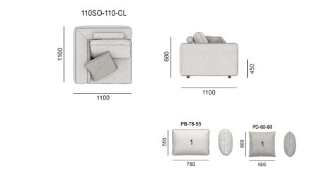 Диван SOHO размеры фото 4