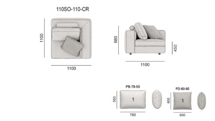 Диван SOHO размеры фото 5