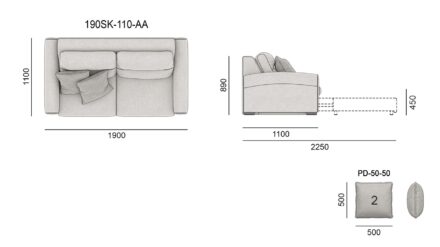 Диван SKY размеры фото 2