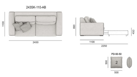 Диван SKY размеры фото 6