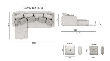 Диван ASTRO размеры фото 4