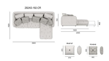 Диван ASTRO размеры фото 5